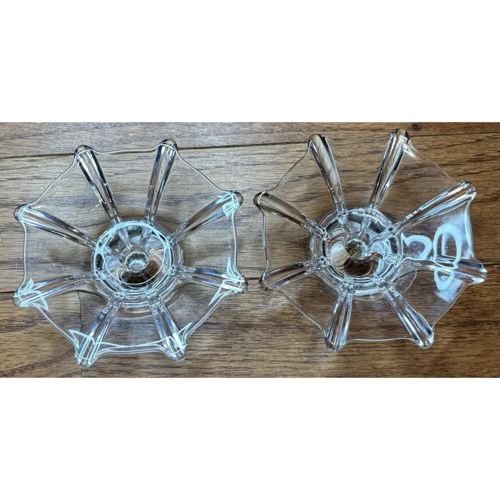 Vtg RCR Lead Crystal Italy Windmill Miniature Dishes Set of 2 Trinket Candy Keys